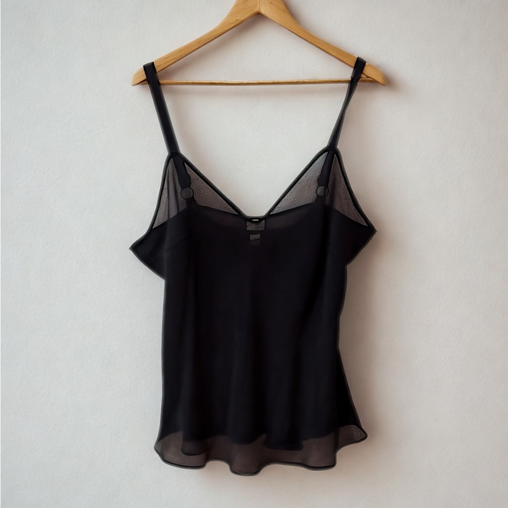 🖤 Venezia Black Sheer Trim Cami Top